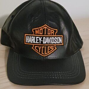 Leather harley davidson hat
